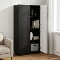 Aukšta komoda Juoda 79 x 41 x 151 cm Apdirbta mediena