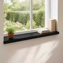 Langų palangės 2 vnt. Juoda 70 x 25 x 2 cm Kietas bukas medis