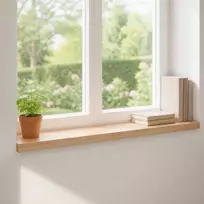 Langų palangės 2 vnt. Natūrali 80x 25 x 2 cm Kietas bukas medis
