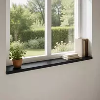 Langų palangės 2 vnt. Juoda 120 x 40 x 2 cm Kietas bukas medis
