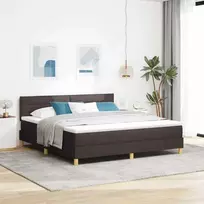 LED Čiužinio Lova Tamsiai rudas 180 x 200 cm audinys