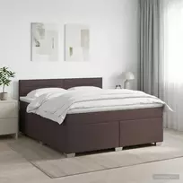 Spyruoklinė lova su čiužiniu Tamsiai rudas 180 x 200 cm Audinys