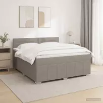 Spyruoklinė lova su čiužiniu Taupe 180 x 200 cm Audinys