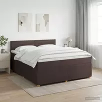 Spyruoklinė lova su čiužiniu Tamsiai rudas 180 x 200 cm Audinys