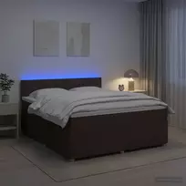Spyruoklinė lova su čiužiniu Tamsiai rudas 180 x 200 cm Audinys