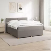 Spyruoklinė lova su čiužiniu Taupe 180 x 200 cm Audinys