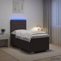 Spyruoklinė lova su čiužiniu Tamsiai rudas 90 x 200 cm Audinys