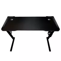 Žaidimų stalas su RGB LED apšvietimu ir kompiuterio laikikliais, 120x60 cm