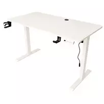 Elektrinis reguliuojamas rašomasis stalas su atminties valdymo pulteliu, 120×60 cm, baltas