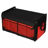 Automobilio bagažinės organizatoriaus krepšys juodai raudonas 58x37x32