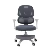 Vaikiška ergonomiška, reguliuojama, sukama kėdė prie stalo, pilka
