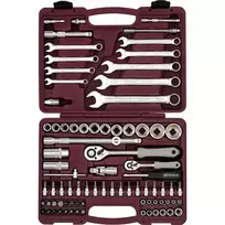 Įrankių komplektas 1/4"+1/2" DR, 82 vnt (UTS0082, THORVIK)