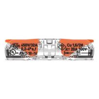 Savienojuma klemme 221-2411 2x0.2-4mm² inline caurspīdīga/oranža