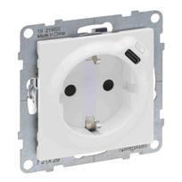 Rozete 721129 2P+E schuko 16A USB Type-C 1.5A 7.5W balta