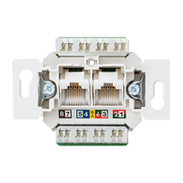 Rozete UAE 8-8 UPO K6 US mehānisms 2xRJ45 UTP Cat.6/Cat.6A