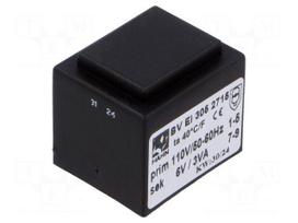 Transformer: encapsulated | 3VA | 110VAC | 6V | 500mA | PCB | BVEI