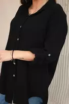 Moteriška mušlino palaidinė oversize, juodos spalvos