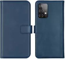 Selencia natūralios odos atverčiamas dėklas, skirtas Samsung Galaxy A52(s) (5G/4G) – mėlynas