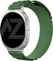 Accezz nailoninė „Alpine“ apyrankė, skirta Samsung Galaxy Watch 9 (40/44mm) / Watch 8 (40/44mm) / Classic (46mm) – alyvuogių žalia