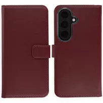 Selencia natūralios odos atverčiamas dėklas, skirtas Samsung Galaxy S26 – Bordo