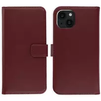 Selencia natūralios odos atverčiamas dėklas, skirtas iPhone 14 – Bordo