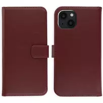 Selencia natūralios odos atverčiamas dėklas, skirtas iPhone 15 – Bordo
