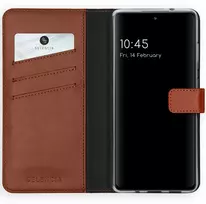 Selencia natūralios odos atverčiamas dėklas, skirtas Samsung Galaxy S20 FE – šviesiai rudas