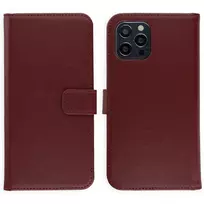 Selencia natūralios odos atverčiamas dėklas, skirtas iPhone 12 (Pro) – Bordo spalvos