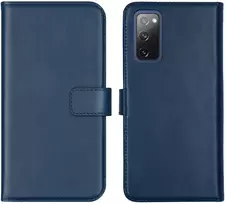 Selencia natūralios odos atverčiamas dėklas, skirtas Samsung Galaxy S20 FE – mėlynas