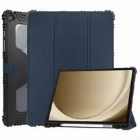 Accezz Rugged Trifold atverčiamas dėklas, skirtas Samsung Galaxy Tab A9 Plus – tamsiai mėlynas