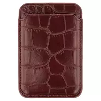Selencia Croco kortelių dėklas su MagSafe – Burgundy