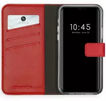 Selencia natūralios odos atverčiamas dėklas, skirtas iPhone 12 Pro Max – Raudonas