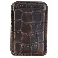 Selencia Croco kortelių dėklas su MagSafe – Choco Brown