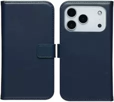 Selencia natūralios odos atverčiamas dėklas, skirtas iPhone 17 Pro Max – Mėlynas