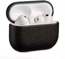 Accezz natūralios odos dėklas, skirtas Airpods Pro 3 – juodas