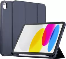 Accezz išmanusis atverčiamas silikoninis dėklas, skirtas iPad 11 (2025) 11 colių A16 / iPad 10 (2022) 10.9 colio – tamsiai mėlynas
