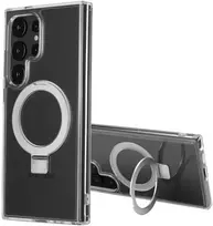 Dėklas Accezz žiedinis stovas su nugarėlės dėklu ir MagSafe, skirtas Samsung Galaxy S24 Ultra – skaidrus