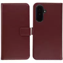 Selencia natūralios odos atverčiamas dėklas, skirtas Samsung Galaxy A36 / A56 – Bordo