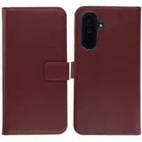 Selencia natūralios odos atverčiamas dėklas, skirtas Samsung Galaxy A57 (5G) – Bordo