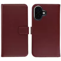 Selencia natūralios odos atverčiamas dėklas, skirtas iPhone 17 – Bordo