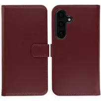 Selencia natūralios odos atverčiamas dėklas, skirtas Samsung Galaxy S25 – Bordo