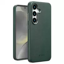 Dėklas Accezz MagSafe odinis galinis dangtelis, skirtas Samsung Galaxy S25 Plus – Cedar Žalias
