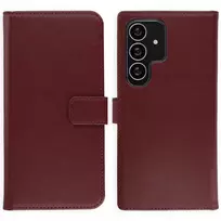 Selencia natūralios odos atverčiamas dėklas, skirtas Samsung Galaxy S25 Ultra – Bordo