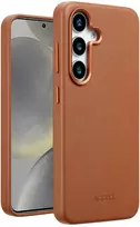 Dėklas Accezz MagSafe odinis galinis dangtelis, skirtas Samsung Galaxy S25 Plus – Sienna Brown