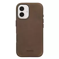 Accezz vintažinis odinis „MagSafe“ nugarėlės dėklas, skirtas iPhone 16 – Rustic Brown