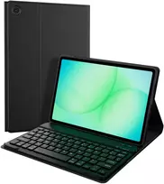 Accezz „Bluetooth“ klaviatūros dėklas su stovu, skirtas Samsung Galaxy Tab A11 Plus – QWERTZ / DE – Juodas