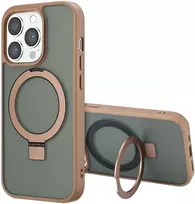 Dėklas Accezz žiedinis stovas su nugarėlės dėklu ir MagSafe, skirtas iPhone 14 Pro Max – Rudas