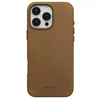 Accezz vintažinis odinis „MagSafe“ nugarėlės dėklas, skirtas iPhone 16 Pro Max – Tabacco Cognac