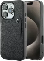 Dėklas Selencia Riva nugarėlė su kortelių dėklu, skirta iPhone 15 Pro – Juoda