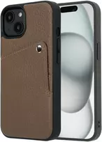Dėklas Selencia Riva nugarėlė su kortelių dėklu, skirta iPhone 15 – Mocha Brown